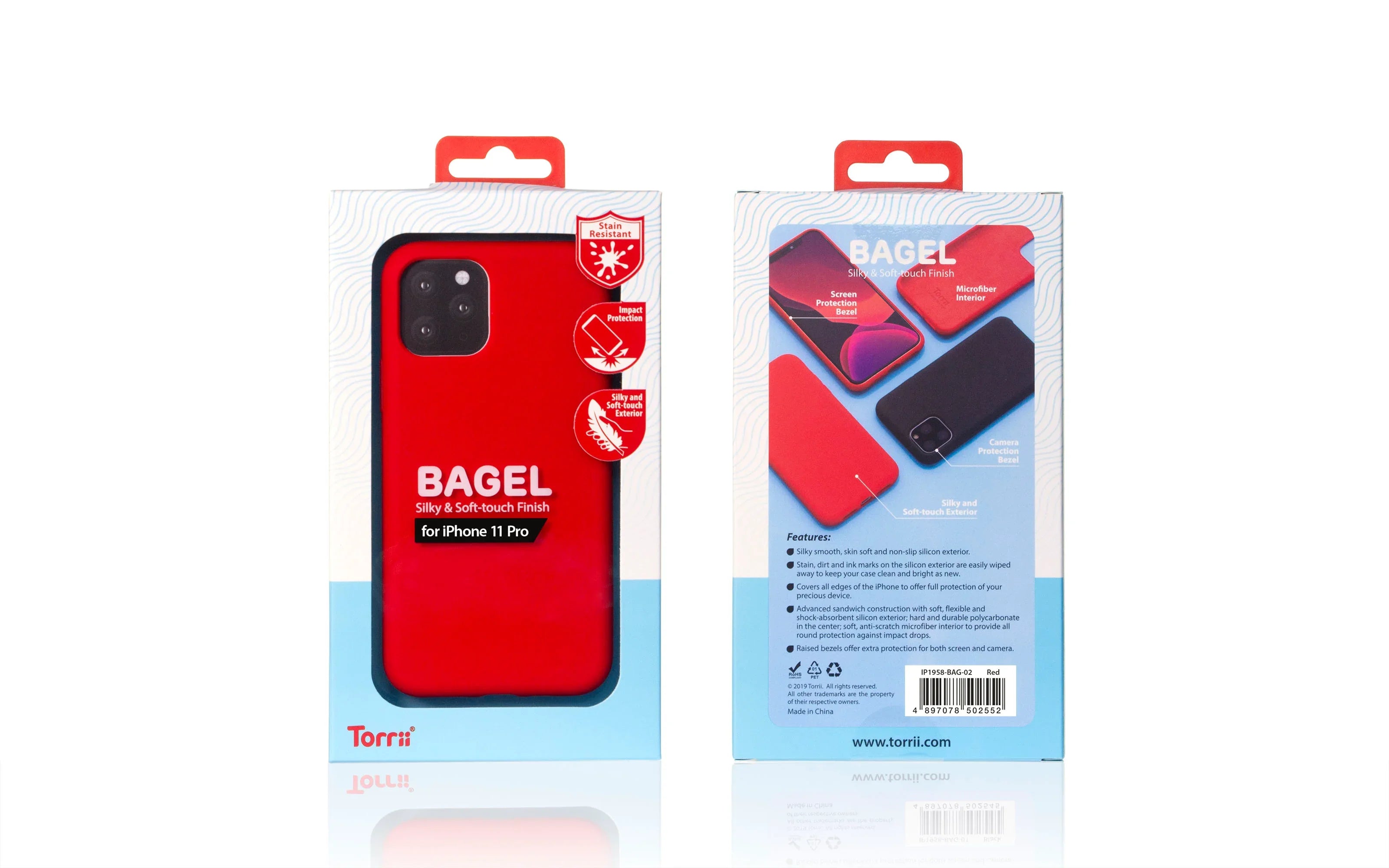 Torrii Bagel Case For iPhone 11 Pro (5.8”) - Red - Tashqila Torrii Bagel Case For iPhone 11 Pro (5.8”) - Red - Tashqila